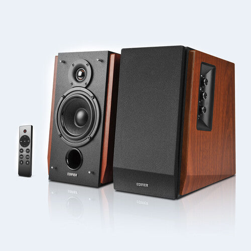 Edifier R1700BTs Powered Bluetooth 5.0 Wireless Bookshelf Speakers - 66 Watts (Brown)