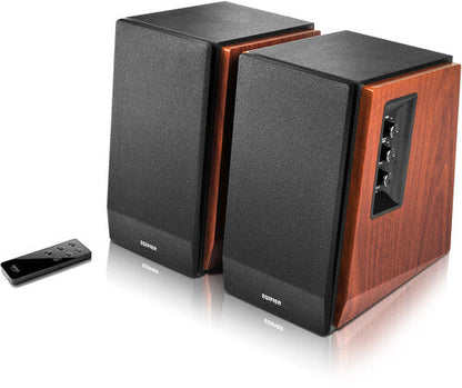 Edifier R1700BT Bluetooth Wireless 2.0 Book Shelf Speakers - 66 Watts Wood Grain