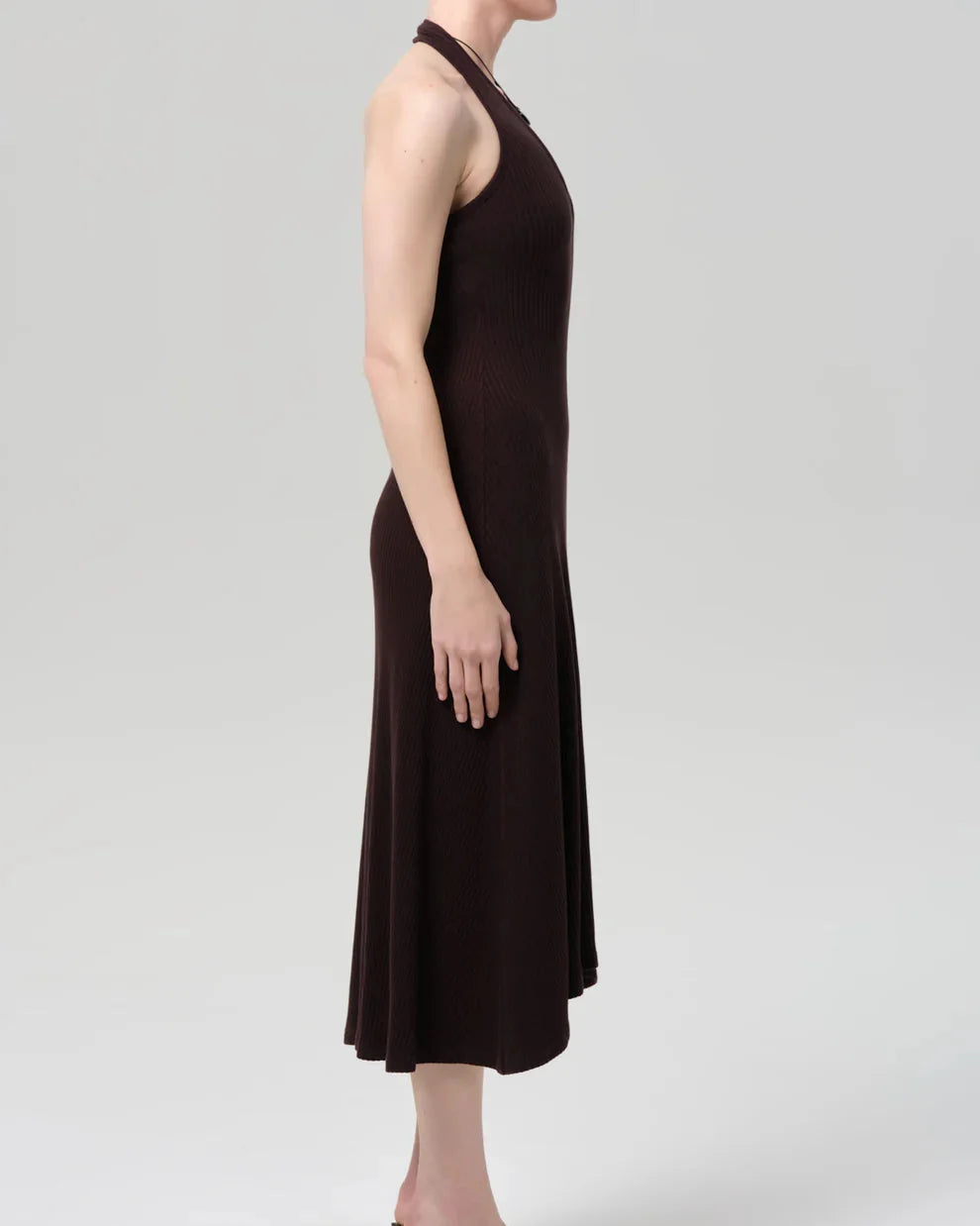 Mila Halter Dress (Chocolate)