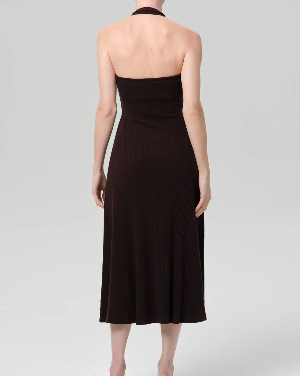 Mila Halter Dress (Chocolate)