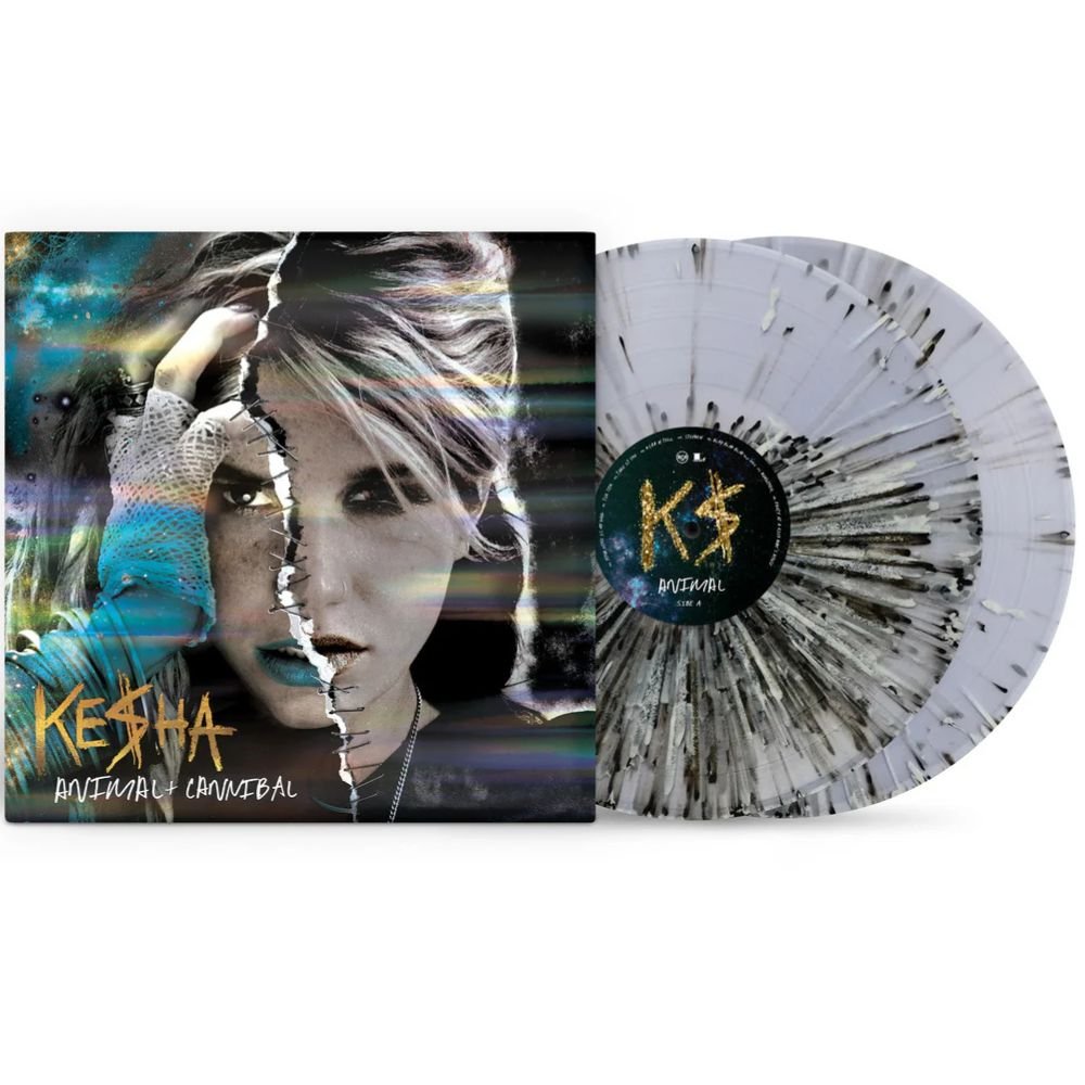 Kesha - Animal + Cannibal (15th Anniversary) - Holographic and Gold Foil on Black and White Translucent Splatter (Vinyl LP)
